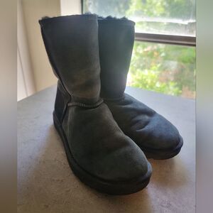 Ugg Black Classic Shorty Slip On Boots 10